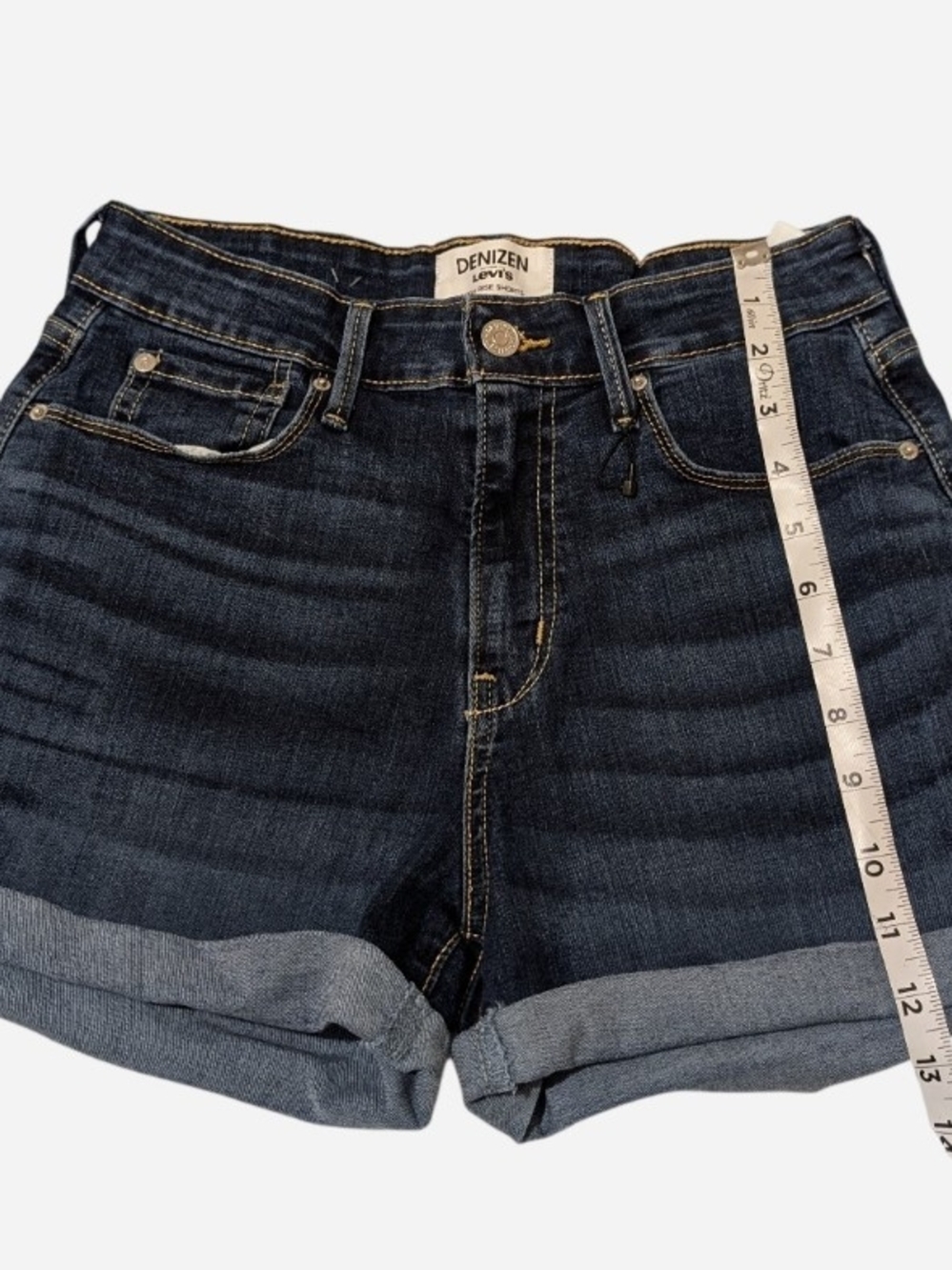 Pre-owned Denizen from Levi's Dark Blue Rolled Cuff Jean Shorts - Picture 4 of 9